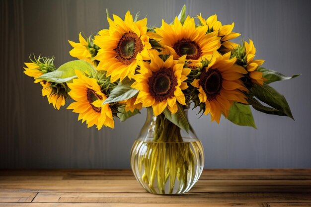 Sonnenblumen in einer Glasvase
