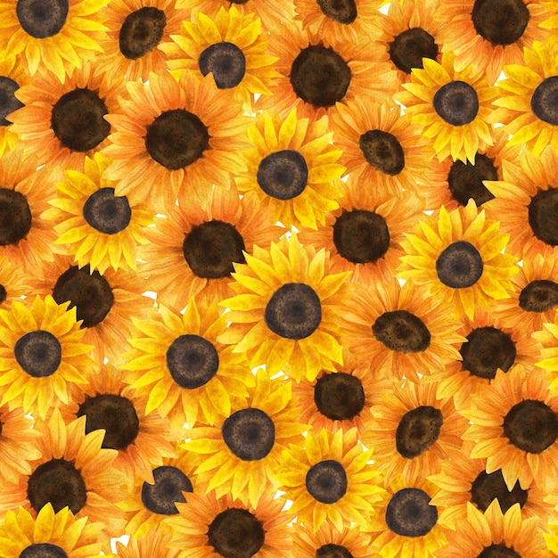 Sonnenblumen mit Aquarellmuster