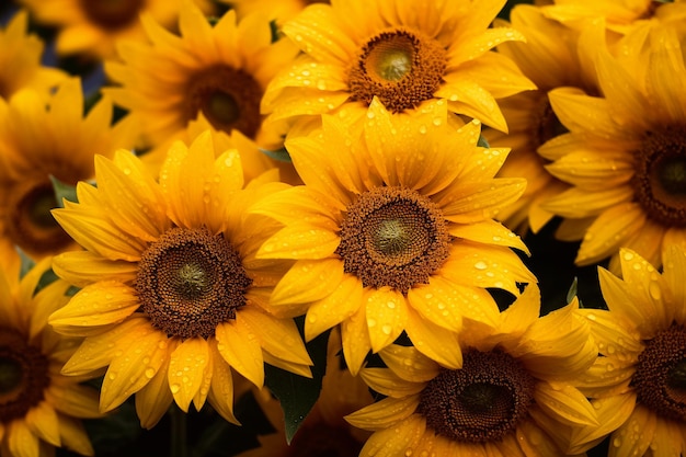 Sonnenblumen-Seraphim blühen im Himmel