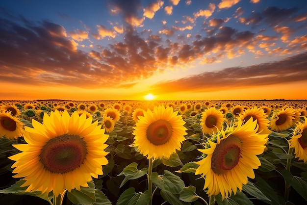 Sonnenblumenblüten auf einem Feld