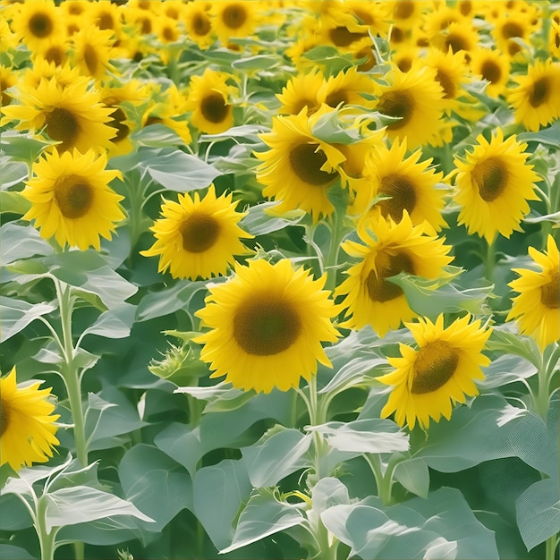 Sonnenblumenbündel auf grünem Gras