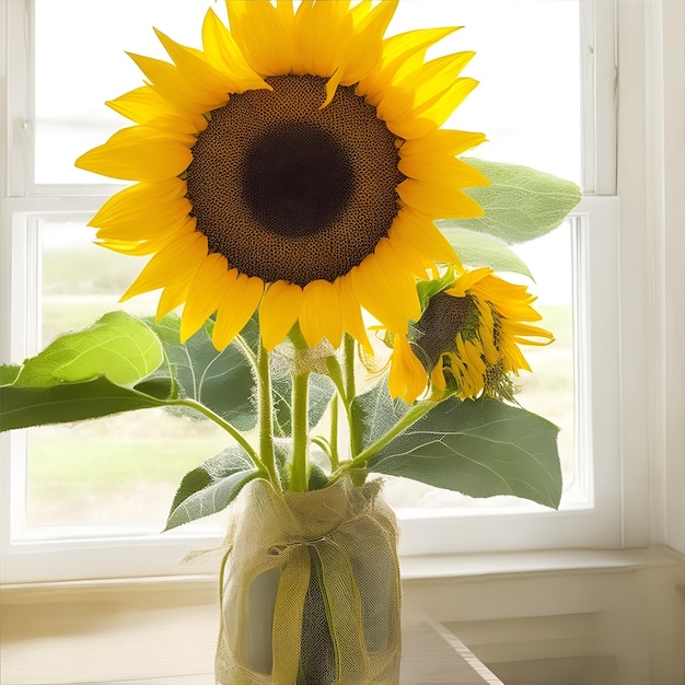 Sonnenblumenbündel im Raum platziert