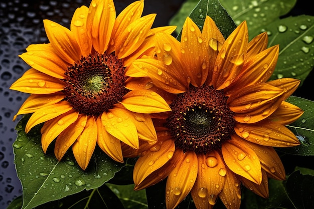 Sonnenblumenreflexen spiegeln Schönheit
