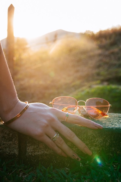 Foto sonnenbrille in der nähe foto