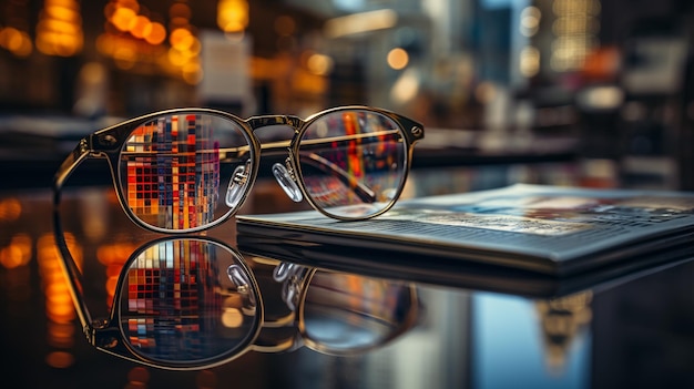 Sonnenbrille in einem Café