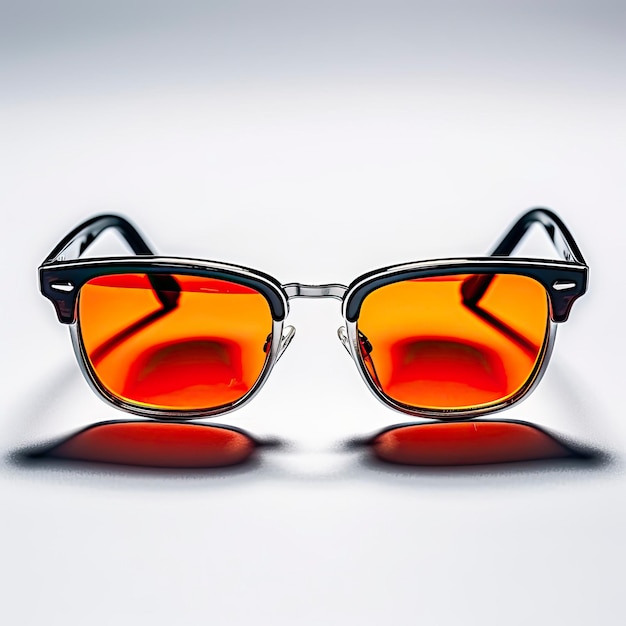 Sonnenbrille mit orangefarbener Brille