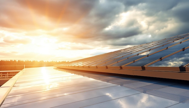 Sonnenenergie-Panels auf dem Feld Konzept der nachhaltigen Ressourcen