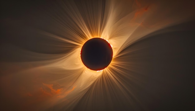 Sonnenfinsternis in der Nacht 3D-Illustration Weltraum-Hintergrund