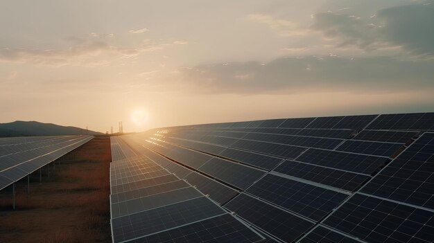 Sonnenkollektoren auf Himmelshintergrund erzeugen grünen Strom