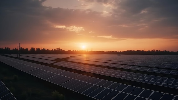 Sonnenkollektoren auf Himmelshintergrund erzeugen grünen Strom