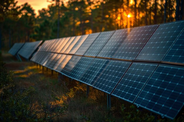 Sonnenkollektoren in Waldräumen installiert