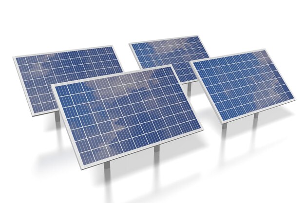 Sonnenkollektoren Konzept 3D-Darstellung