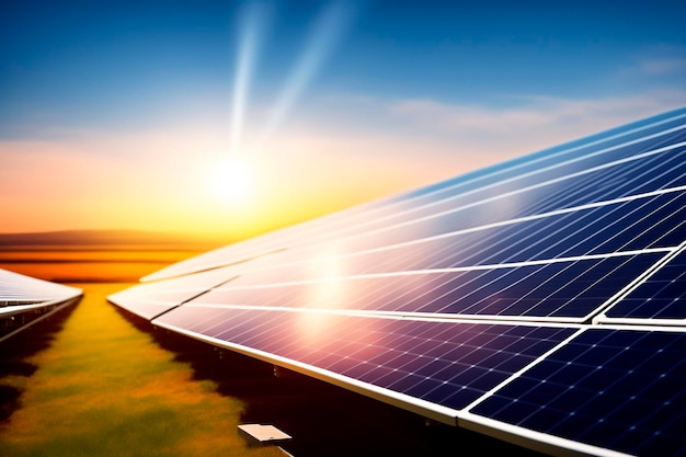 Sonnenkollektoren Saubere Energie aus der Sonne Generative KI