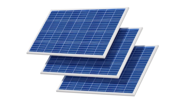 Sonnenkollektoren Sonnenzelle in einer Solarfarm mit Sonnenbeleuchtung zur Erzeugung sauberer Elektrizität
