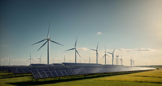 Sonnenkollektoren, Windturbinen und andere erneuerbare Energiequellen zu betonen