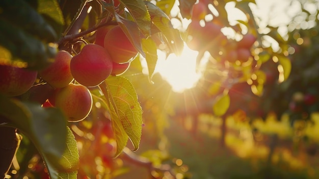 Foto sonnenküsste obstgartenernte