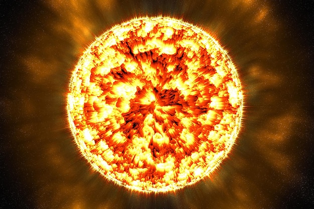 Sonnenoberfläche mit Sonneneruptionen darin