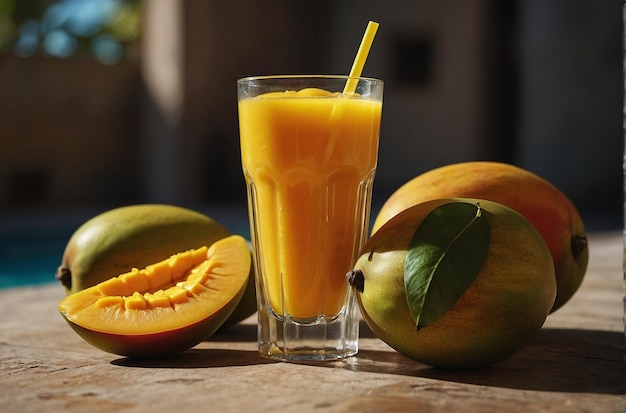 Sonnenschein-Mango-Saft trinken