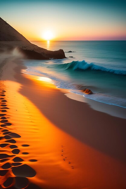 Sonnenschirme an einem leeren Sandstrand am Abend Westküste der Krim Russland