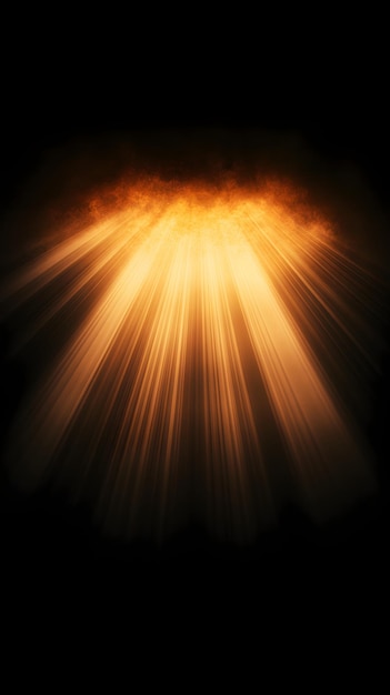 Sonnenstrahlen auf schwarzem Hintergrund für das Overlay-Design isoliert