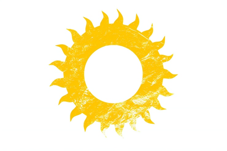 Foto sonnensymbol auf weißem hintergrund grunge-sonnensymbol