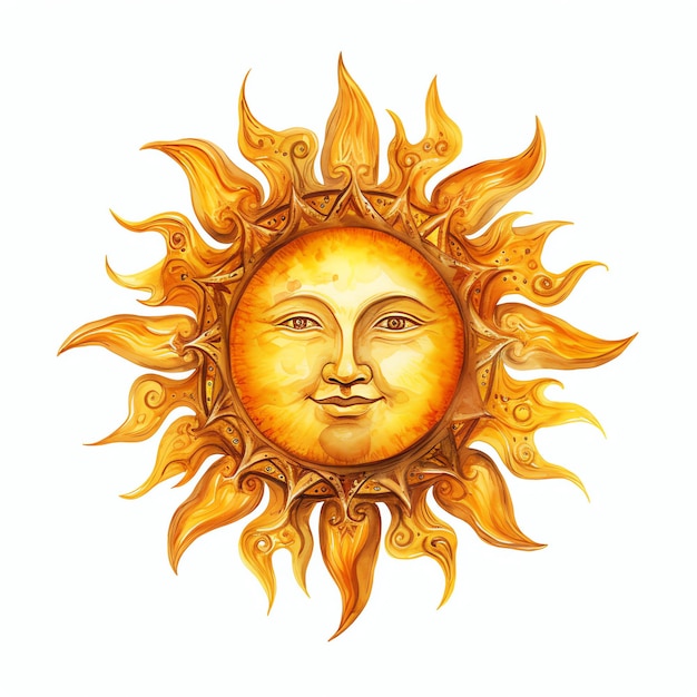 Sonnensymbol, das die Illustration des Sonnengottes Shamash darstellt