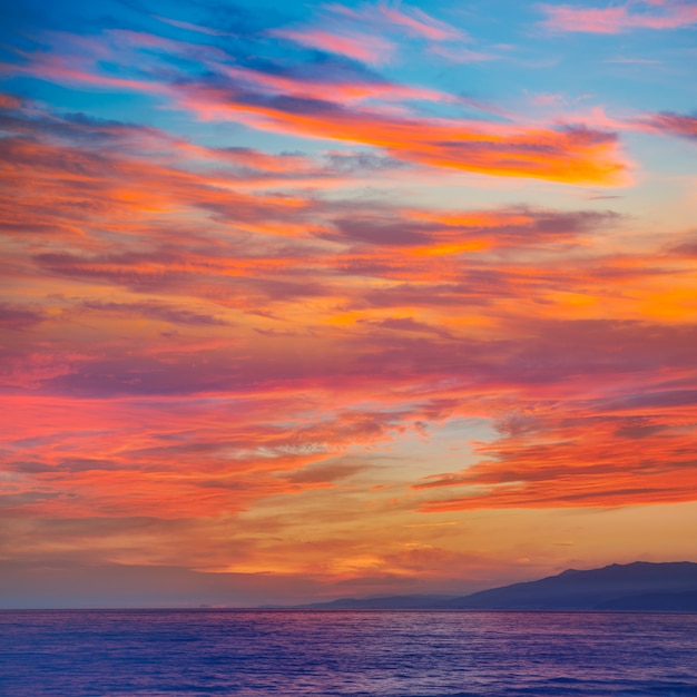 Sonnenuntergang Almeria Cabo de Gata in Mittelmeer