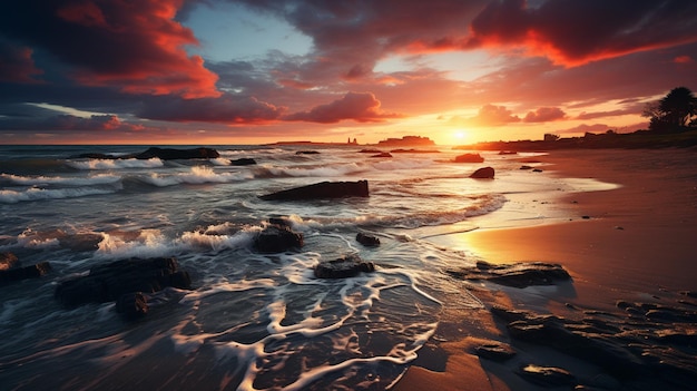 Sonnenuntergang am Dünenstrand Nordseeküste Deutschland