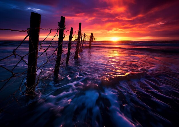 Sonnenuntergang am Meer im Stil von Matt