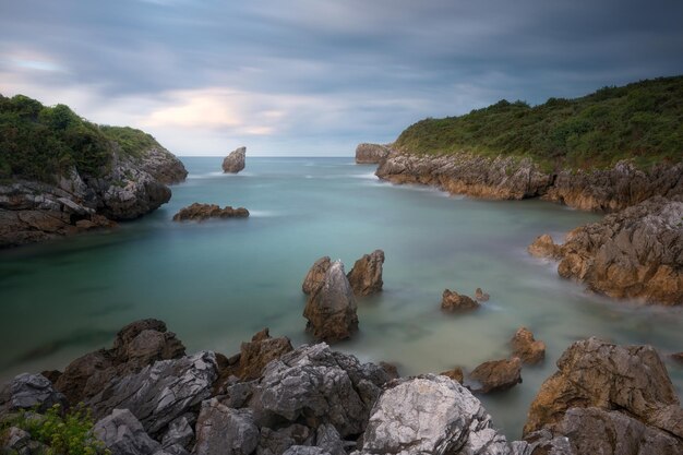 Sonnenuntergang am Strand von Buelna AsturienSpanien