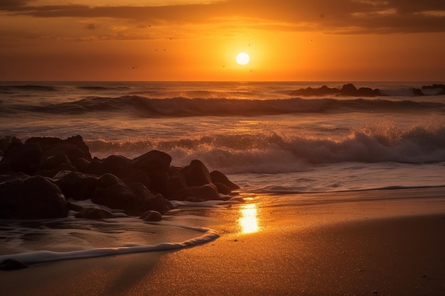 Sonnenuntergang am Strand