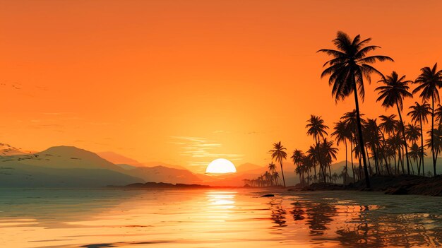 Sonnenuntergang am tropischen Strand