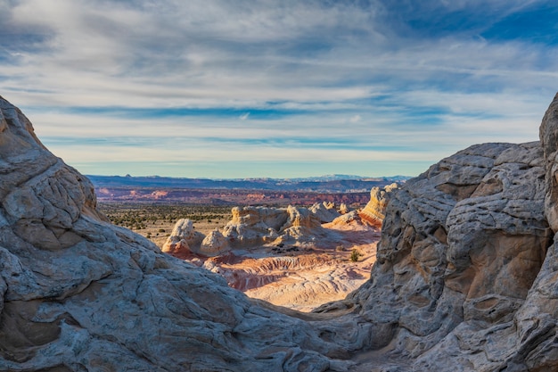 Foto sonnenuntergang am white pocket im vermillion cliffs national monument arizona