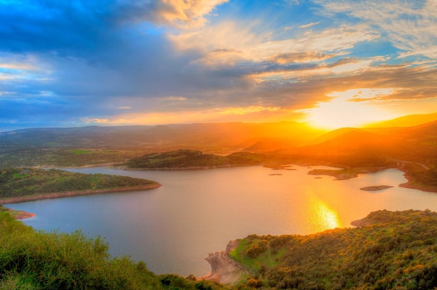 Sonnenuntergang auf dem See