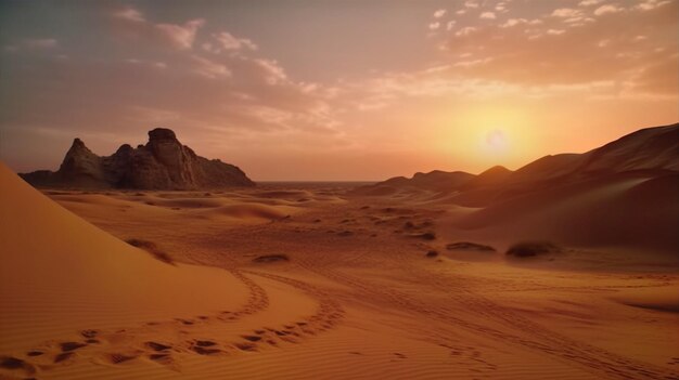 Sonnenuntergang auf den Sanddünen