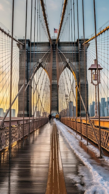 Sonnenuntergang auf der Brooklyn Bridge