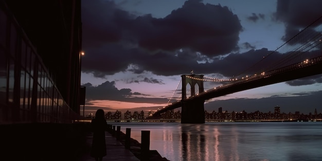 Sonnenuntergang auf der Brooklyn Bridge