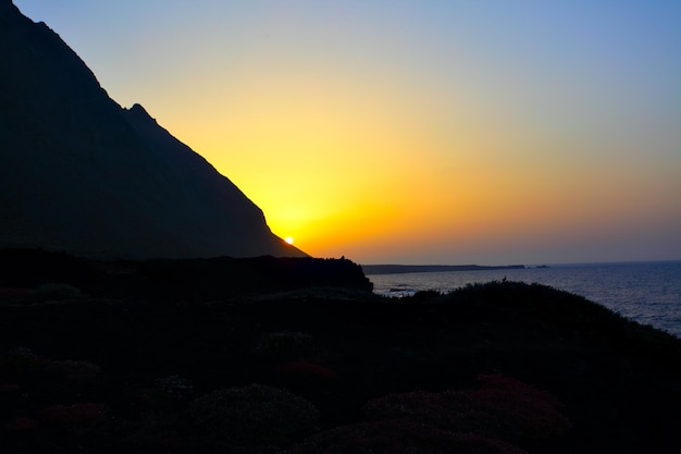 Sonnenuntergang auf der Insel El Hierro, Kanaren