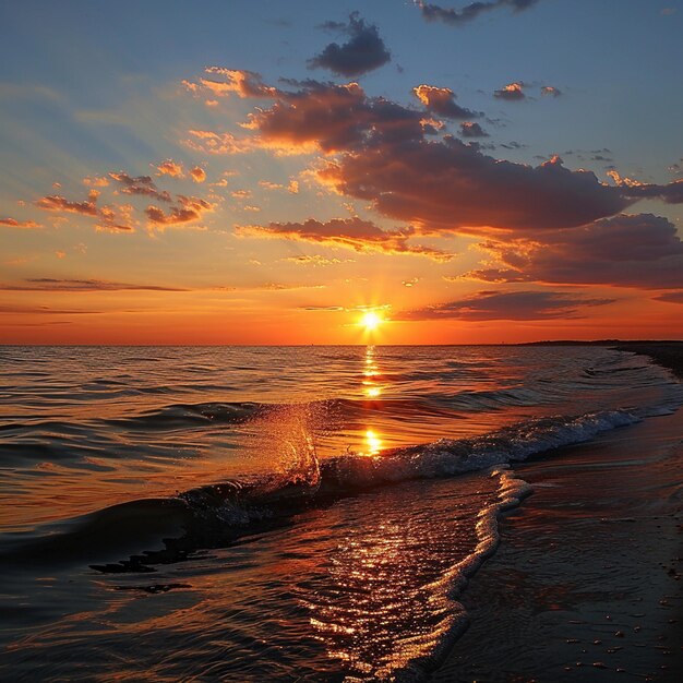 Foto sonnenuntergang em der ostsee