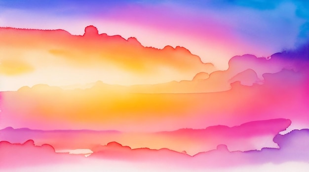 Sonnenuntergang-Himmel-abstrakter Aquarell-Hintergrund