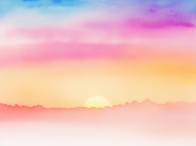 Sonnenuntergang-Himmel-abstrakter Aquarell-Hintergrund