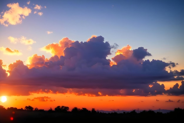 sonnenuntergang himmel hintergrund mit winzigen wolken realistisch