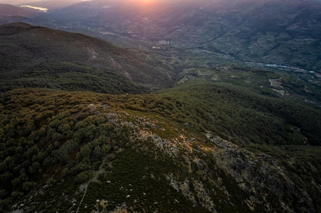 Sonnenuntergang im Jerte-Tal. Extremadura. Spanien.