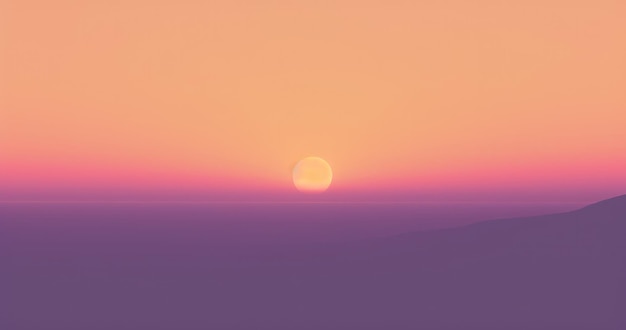 Sonnenuntergang mit violettem und orangefarbenem Hintergrund