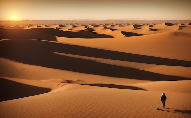 Sonnenuntergang Panorama der Sandwüste malerische Landschaft