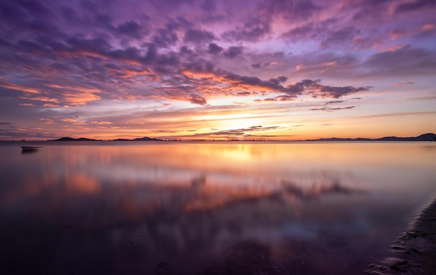 Sonnenuntergang über dem Fluss