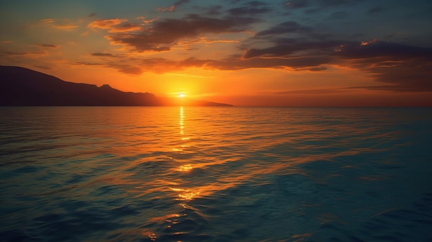 Sonnenuntergang über dem Meer Generative KI