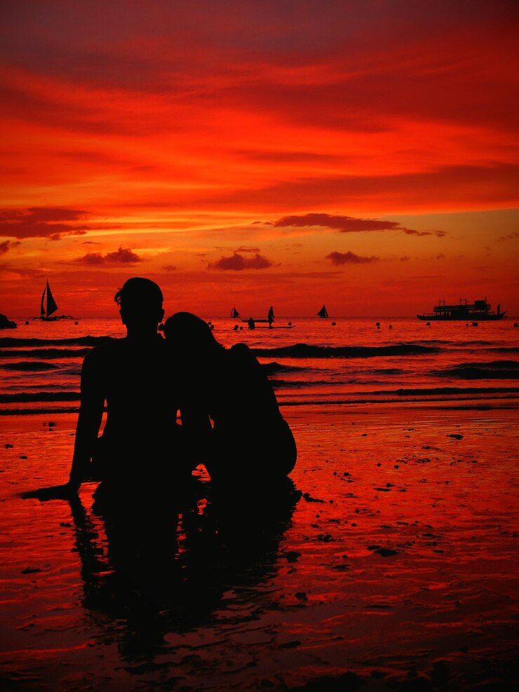 Foto sonnenuntergang über dem meer