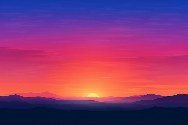 Sonnenuntergang über den Bergen Landschaft mit Bergen und Himmel