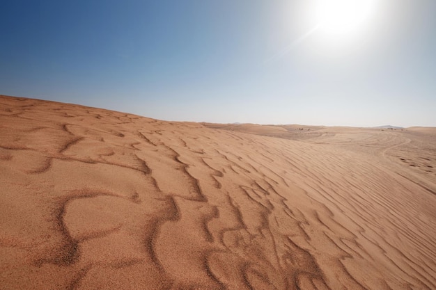 Sonnenuntergang über den Sanddünen in der Wüste